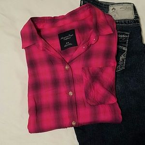 Great condition plaid button up from AE