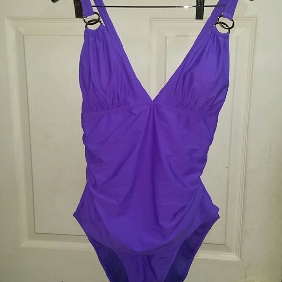 Sexy purple one piece.
