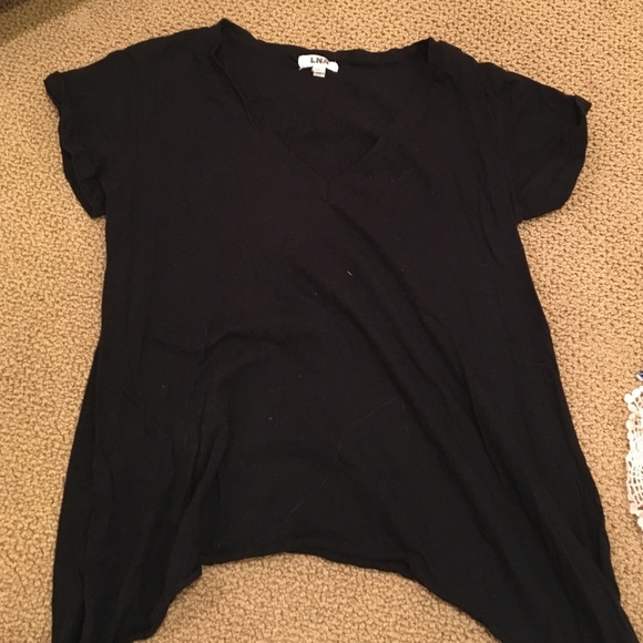 asymmetrical black tee shirt