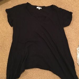 asymmetrical black tee shirt