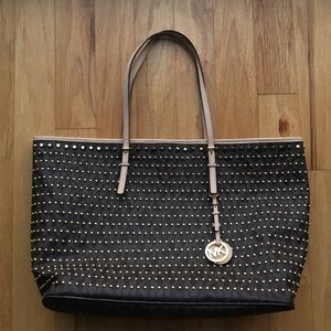 Micheal Kors signature large Jet Set Studded Tote