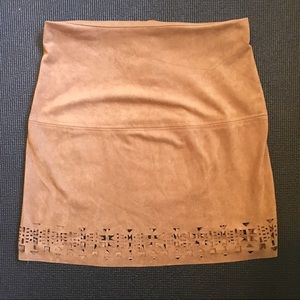 Faux suede skirt