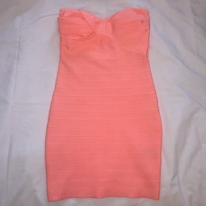 Strapless bandage bebe dress