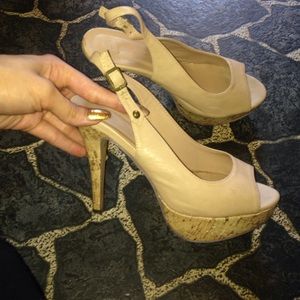 Nude Open toe heels