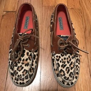 Leopard print sperry topsiders