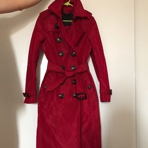 Burberry Prorsum Red Extra Extra long trench coat