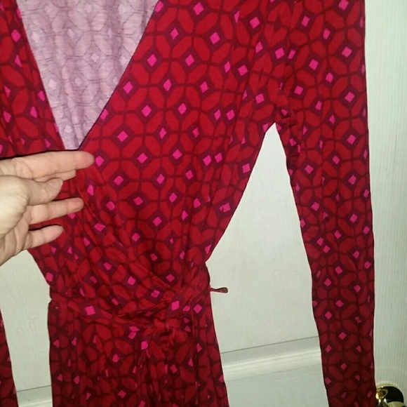 Geometric print wrap dress. Tall length.