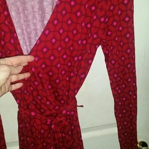 Geometric print wrap dress. Tall length.