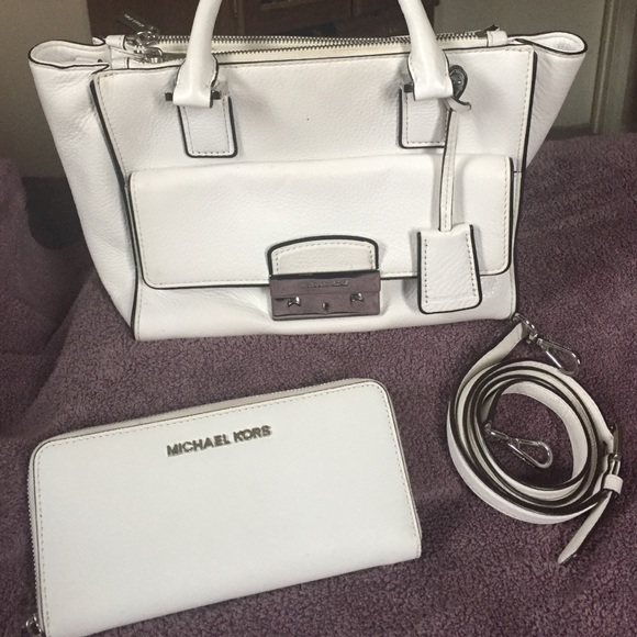 Michael Kors optic white purse and wallet