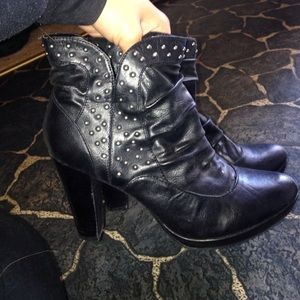 black studded booties