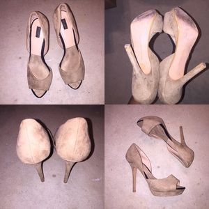 Zara Nude Peep Toe Pumps