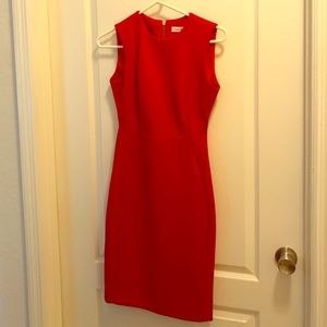 Red Calvin Klein bodysuit professional dress