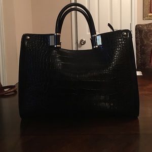 Black crocodile print bag