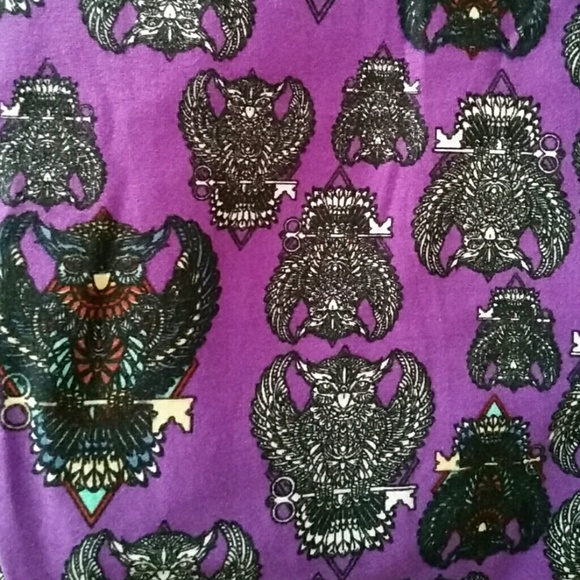 Lularoe os owls / keys purple leggings