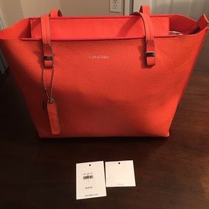 Calvin Klein Orange Tote Bag