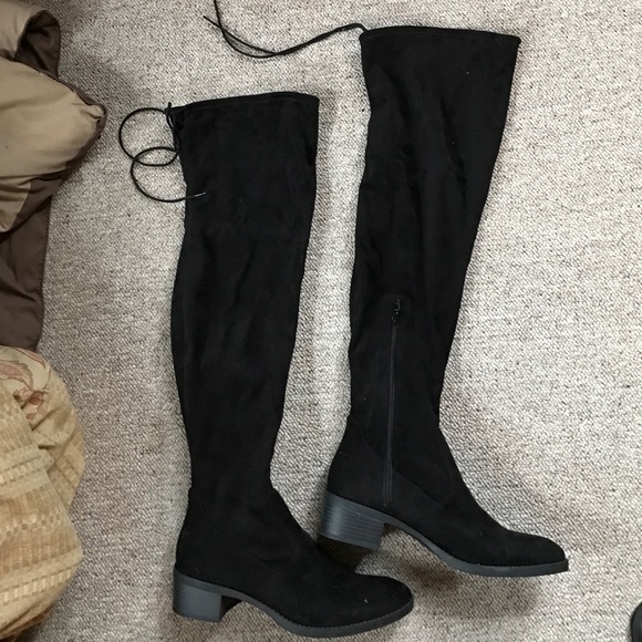 Brand new over the knee suede black boots