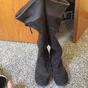 Tall grey boots