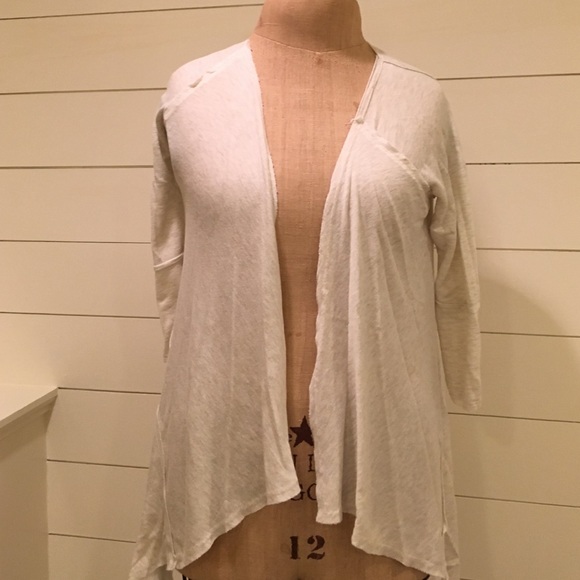 asymmetrical cream cardigan