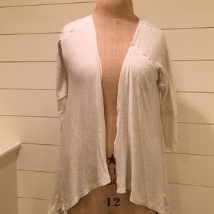 asymmetrical cream cardigan