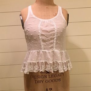 Abercrombie White Flowy Tank Top