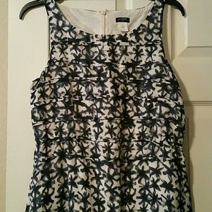 J. Crew sleeveless navy/white dress, 8