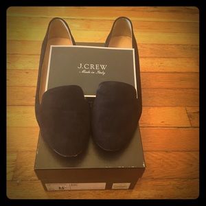 J Crew Cleo Suede black Italian Leather Loafer 8.5