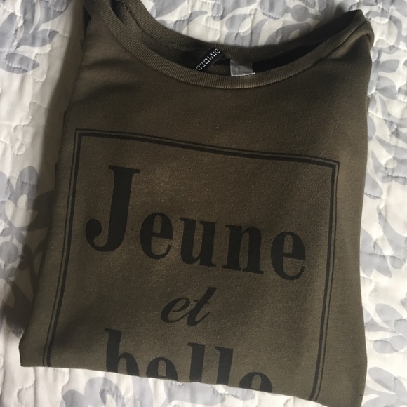 Olive green crew neck sweater