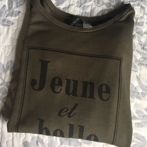 Olive green crew neck sweater