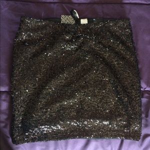 Black Sequin Skirt