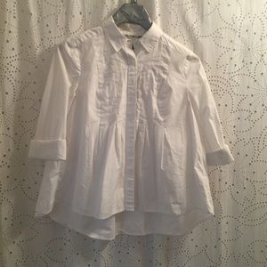 NWOT Maeve pleated cotton button down