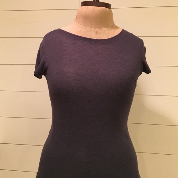 grey/purple scoop neck