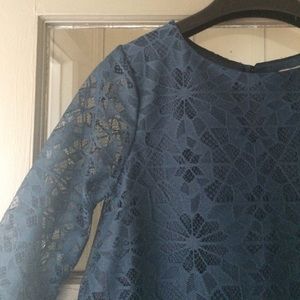 ASOS navy floral lace swing dress