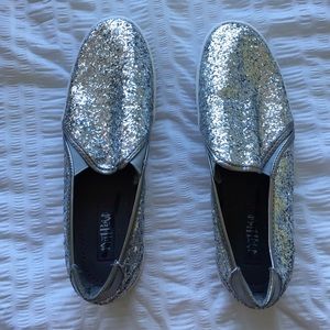 Glittered slip on shoe