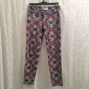 Patterned stretch cropped trouser