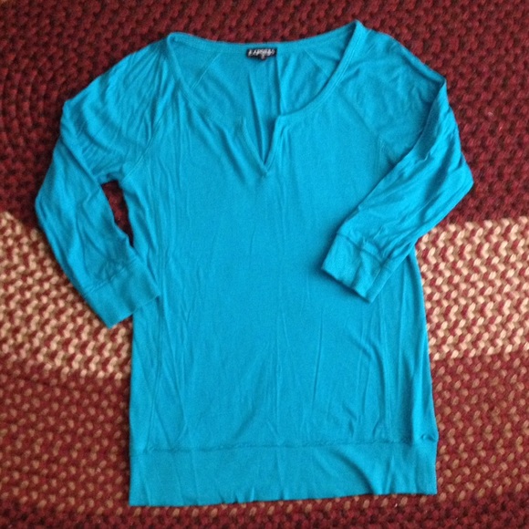 EXPRESS teal 3/4 sleeve top size small
