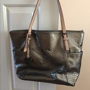 Michael Kors Metallic Tote-Silver