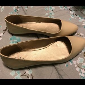 Tan flats size 8