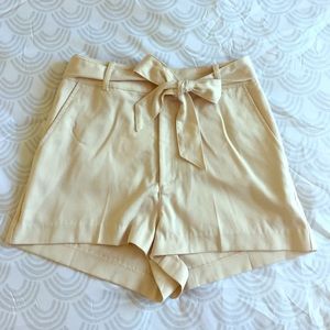 Cream High Waisted Shorts