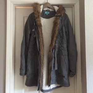 Winnington Shearling-lined Anorak jacket in Grey