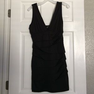 Forever21 black pleaded dress