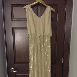 Gold/ beige beaded dress