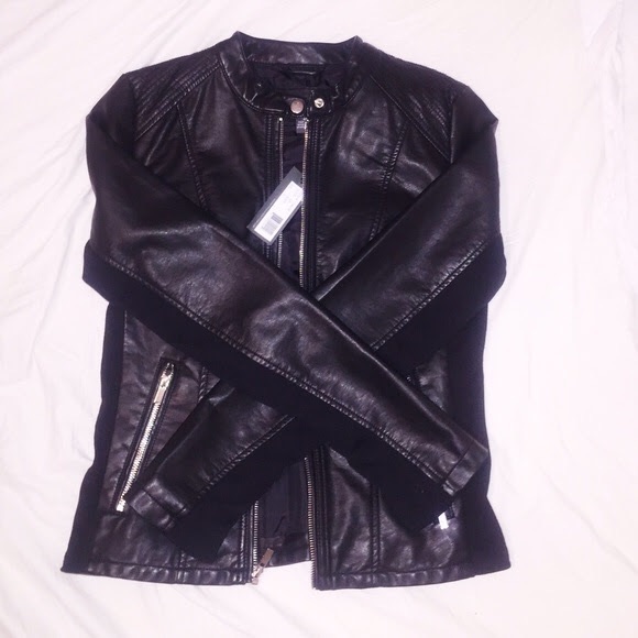 Kenneth Cole Reaction Faux Leather Moto Jacket