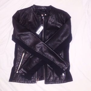 Kenneth Cole Reaction Faux Leather Moto Jacket