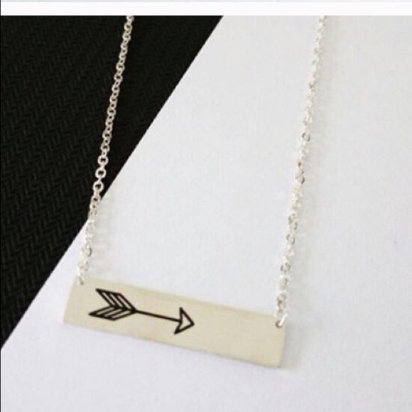 STAINLESS STEEL Silver bar arrow boho necklace - Picture 4 of 6