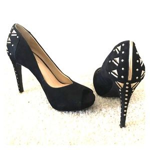 Black with gold gemstone heels!