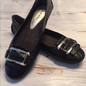 Black leather driving mocs