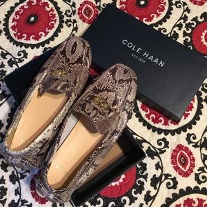 NIB COLE HAAN Shelby Logo II Snake Print Loafer