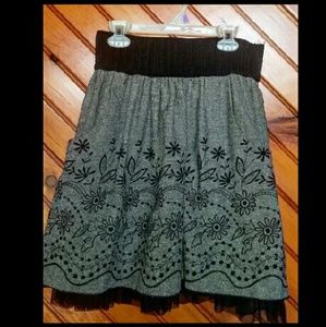 Floral Embellished Skirt with Pockets