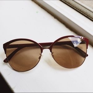 Gold and wine red maroon sunglasses