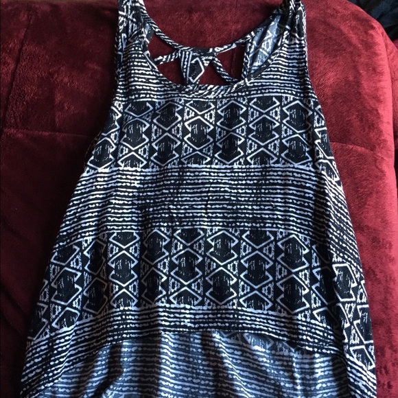printed high low tank top